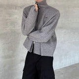 MODEFREAKのジップアップハイネックニットトップス mf3054の画像