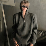 MODEFREAKのフードジップアップモノトーンニット mf2798の画像