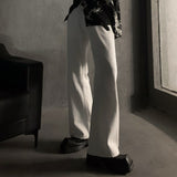 MODEFREAKのフレアドレープホワイトデニムパンツ mf2762の画像