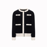 MODEFREAKのバイカラークラシックモードカーディガン mf2883の画像