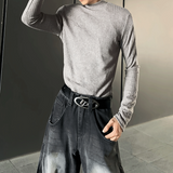 Monotone ribbed high neck top mf3072