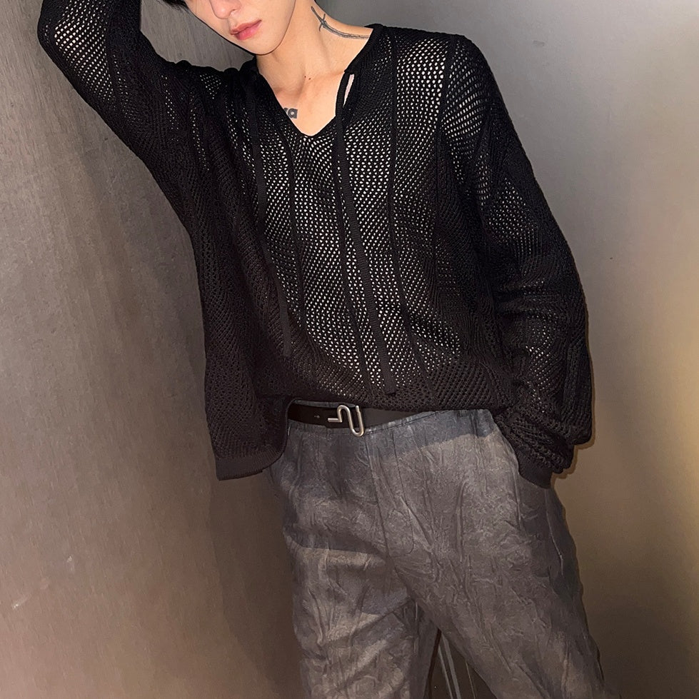 MODEFREAKのライトメッシュコリアンニット mf2936の画像