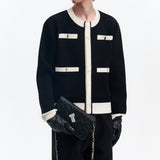 MODEFREAKのバイカラークラシックモードカーディガン mf2883の画像