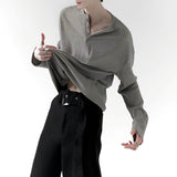 MODEFREAKのヘンリーカラールーズモードカットソー mf3252の画像