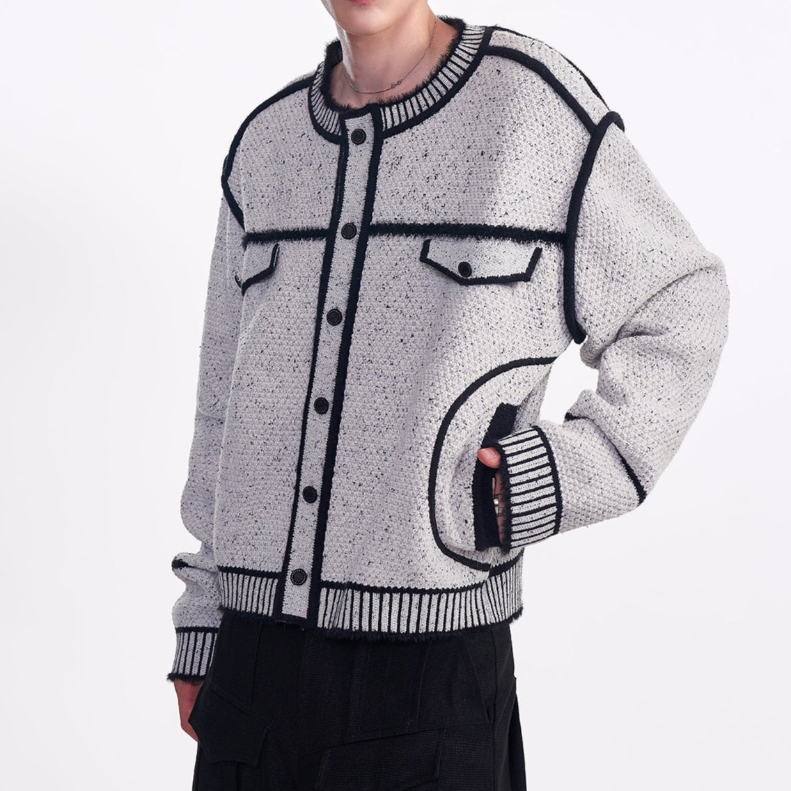 MODEFREAKのモノトーンバイカラーカーディガン mf3500の画像