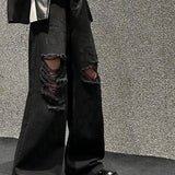 MODEFREAKのフレアダメージデニムパンツ mf2945の画像