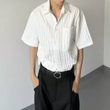 MODEFREAKのプリーツストライプコリアンシャツ mf3302の画像