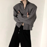 MODEFREAKのスタンドカラージッパーニットトップス mf3096の画像