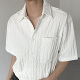 MODEFREAKのプリーツストライプコリアンシャツ mf3302の画像