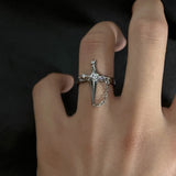 MODEFREAKのクロスデザインチェーンリング mf2295の画像