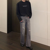 MODEFREAKのウォッシュドダメージデザインデニムパンツ mf3318の画像