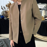 MODEFREAKのノーカラーコリアンスマートジャケット mf3503の画像