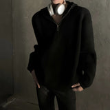 MODEFREAKのフードジップアップモノトーンニット mf2798の画像