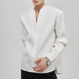 MODEFREAKのノーカラーVネックシャツ mf2476の画像