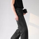 MODEFREAKのドレープコリアンモードデニムパンツ mf2675の画像