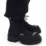 MODEFREAKのシルバーアイコンマットレザーブーツ mf2904の画像