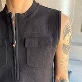 MODEFREAKのノースリーブジップアップニットトップス mf3241の画像