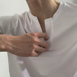 MODEFREAKのVネックスリットシンプルTシャツ mf3371の画像