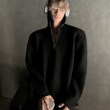 MODEFREAKのフードジップアップモノトーンニット mf2798の画像