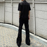 MODEFREAKのホイールデザインフレアパンツ mf3403の画像