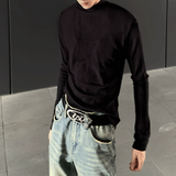 Monotone ribbed high neck top mf3072