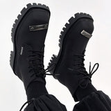 MODEFREAKのシルバーアイコンマットレザーブーツ mf2904の画像