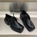 MODEFREAKのスクエアトゥーレザーシューズ mf2559の画像