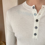 MODEFREAKのヘンリーカラーモードニットプルオーバー mf3514の画像