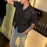 MODEFREAKのモードジップアップメッシュシャツ mf3278の画像