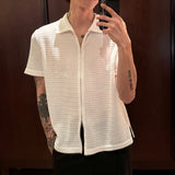 MODEFREAKのモードジップアップメッシュシャツ mf3278の画像