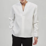 MODEFREAKのノーカラーVネックシャツ mf2476の画像