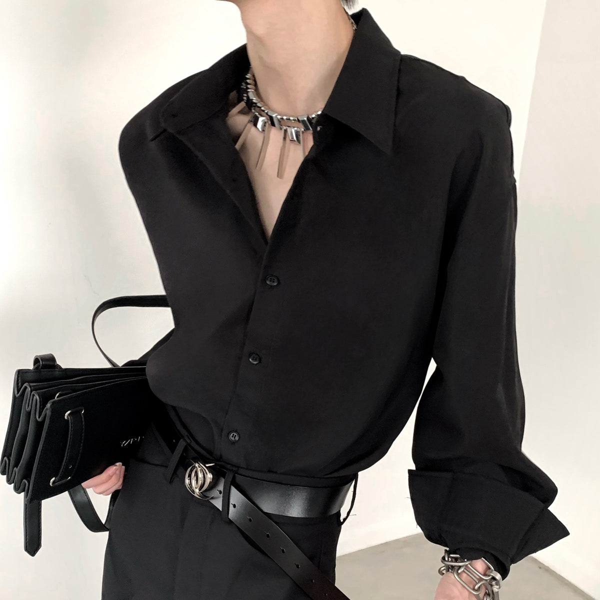 MODEFREAKのモノトーンシンプルシャツ mf2555の画像