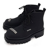 MODEFREAKのシルバーアイコンマットレザーブーツ mf2904の画像