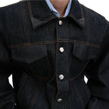 MODEFREAKのクロコバイカラーデニムジャケット mf3490の画像