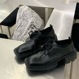 MODEFREAKのスクエアトゥーレザーシューズ mf2559の画像