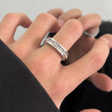 MODEFREAKのクリスタルシルバーシンプルリング mf2911の画像