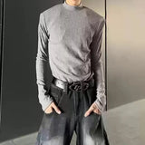 Monotone ribbed high neck top mf3072