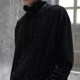 MODEFREAKのギャザーヴェルヴェットジップアップジャケット mf3092の画像