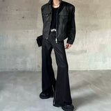 MODEFREAKのサテンジップアップフレアスラックス mf3025の画像