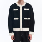 MODEFREAKのバイカラークラシックモードカーディガン mf2883の画像