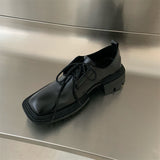 MODEFREAKのスクエアトゥーレザーシューズ mf2559の画像