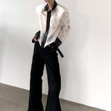 MODEFREAKのバイカラーサテンシアーシャツ mf2744の画像