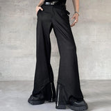 MODEFREAKのサテンジップアップフレアスラックス mf3025の画像