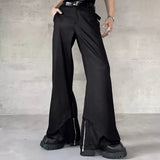 MODEFREAKのサテンジップアップフレアスラックス mf3025の画像