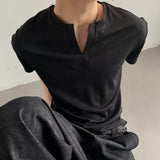 MODEFREAKのVネックスリットシンプルTシャツ mf3371の画像