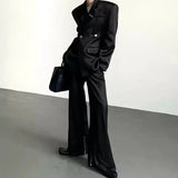 MODEFREAKのサテンジップアップフレアスラックス mf3025の画像