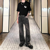 MODEFREAKのクリスタルウォッシュドデニムパンツ mf2655の画像