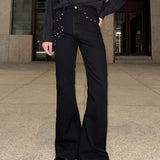 MODEFREAKのスタッズモードフレアデニムパンツ mf3271の画像