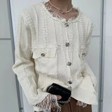 MODEFREAKのタッセルダメージデザインカーディガン mf2788の画像