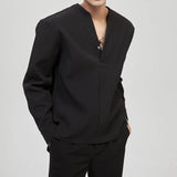 MODEFREAKのノーカラーVネックシャツ mf2476の画像